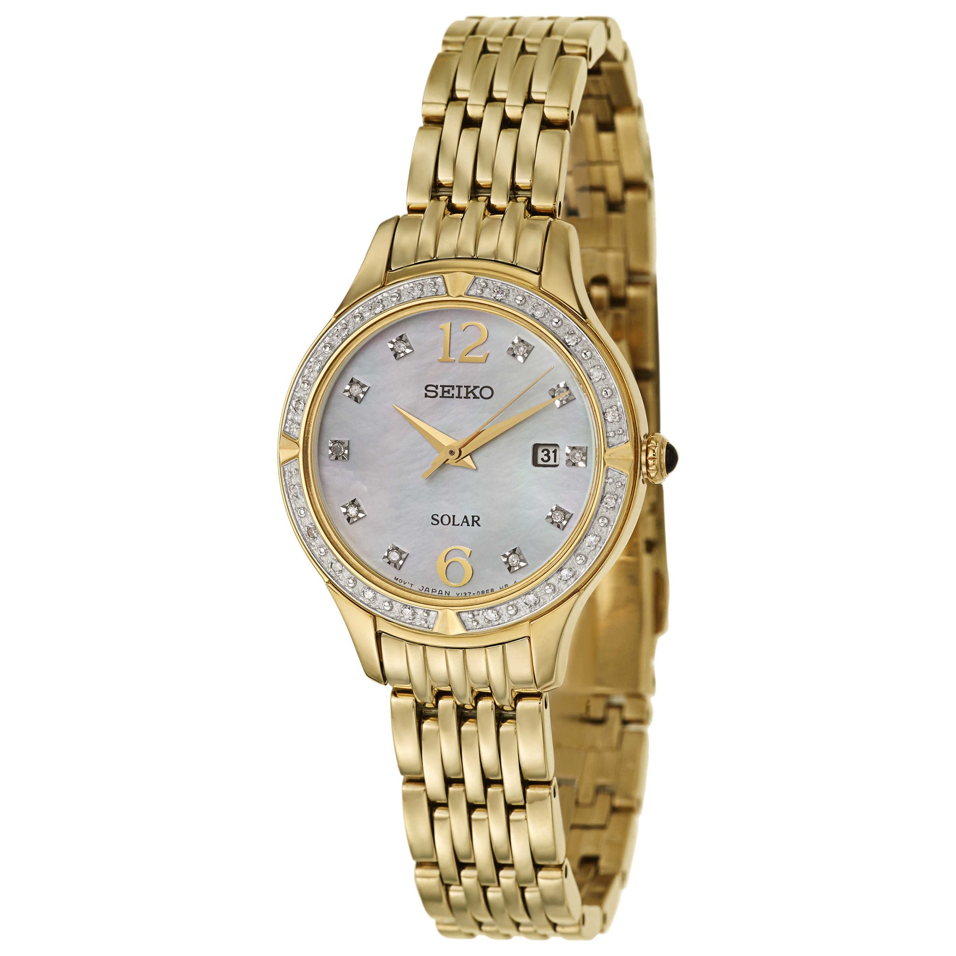 Front view of Seiko Core Women's Solar Powered Quartz Watch SUT094