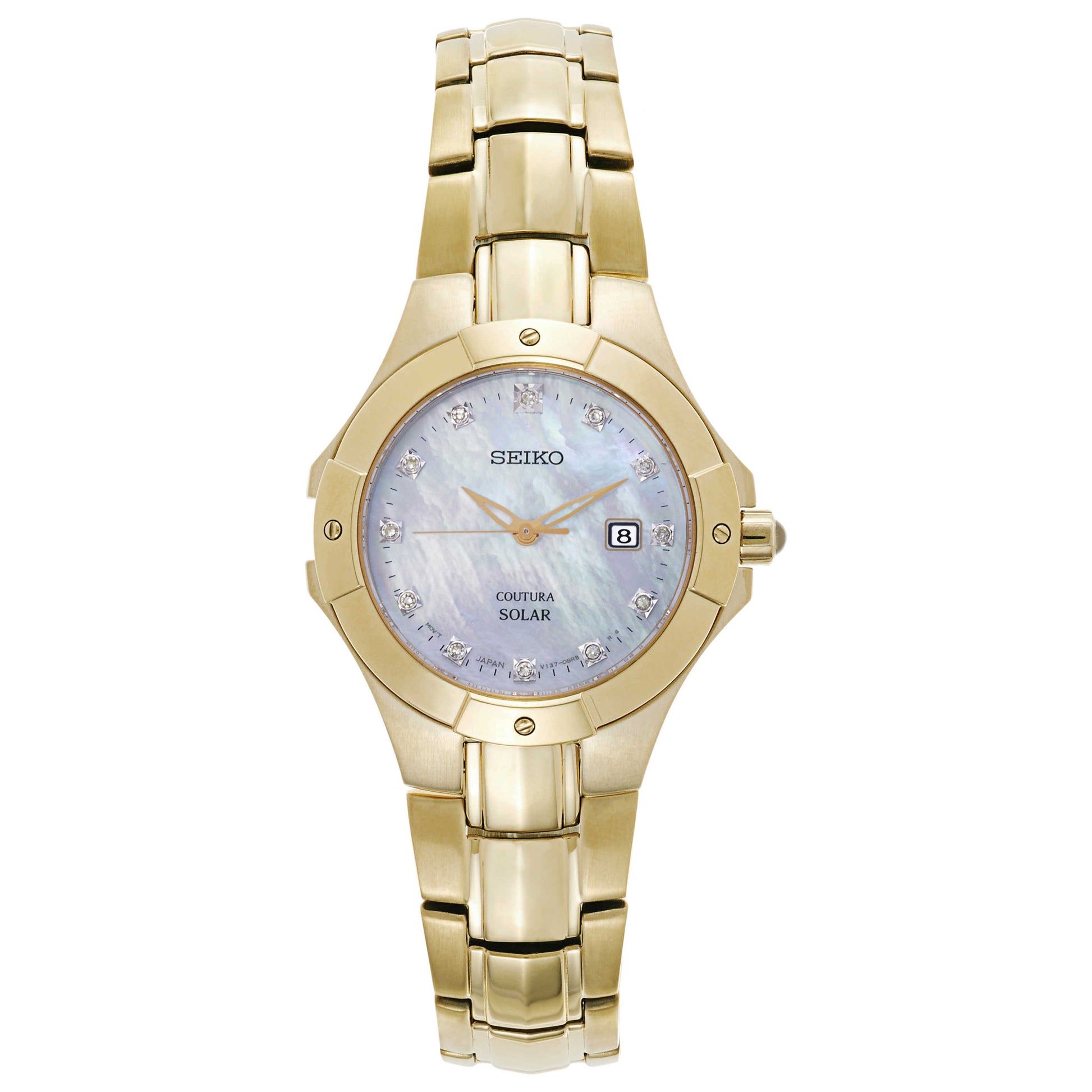 Front view of Seiko Coutura Women's Solar Powered Quartz Watch SUT168