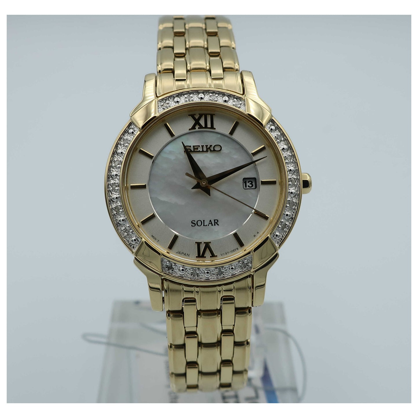 Front view of Seiko Women's Solar Powered Quartz Watch SUT280-SD