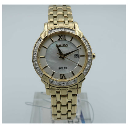 Front view of Seiko Women's Solar Powered Quartz Watch SUT280-SD