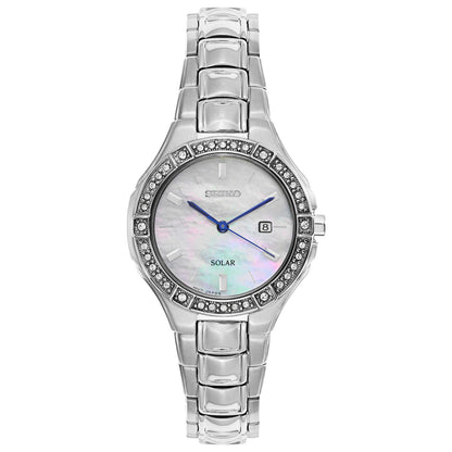 Front view of Seiko Crystal Dress Women's Solar Powered Quartz Watch SUT281