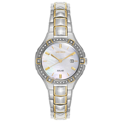 Front view of Seiko Solar Women's Solar Powered Quartz Watch SUT282