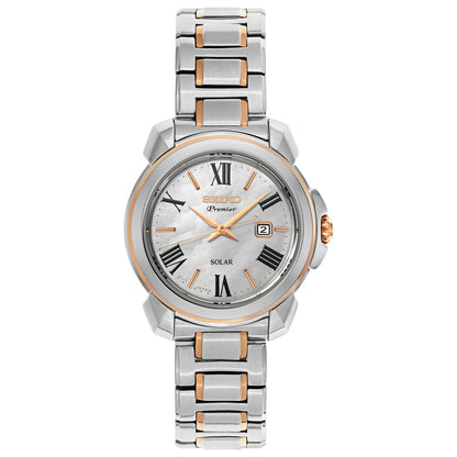 Front view of Seiko Premier Women's Solar Powered Quartz Watch SUT322