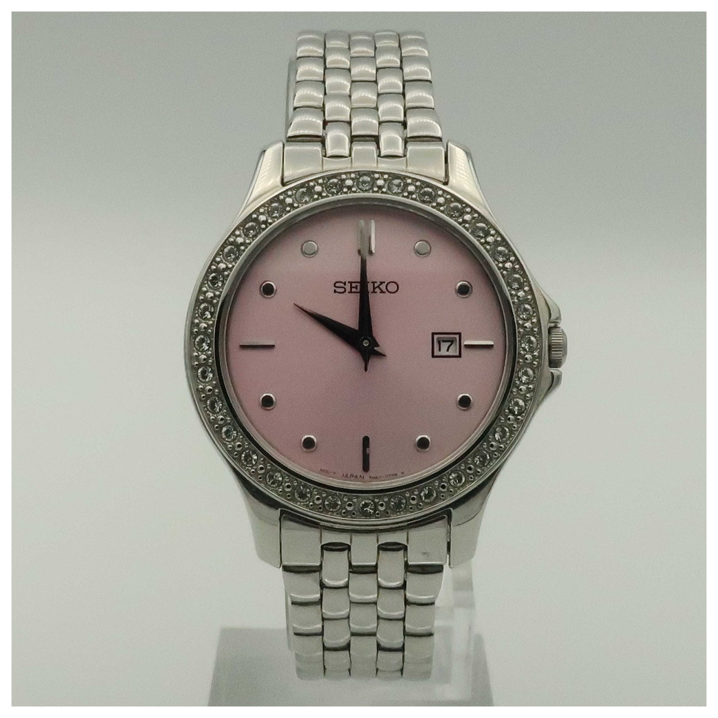 Front view of Seiko Bracelet Women's Japanese Quartz (Battery-Powered) Watch SXDF89-PO