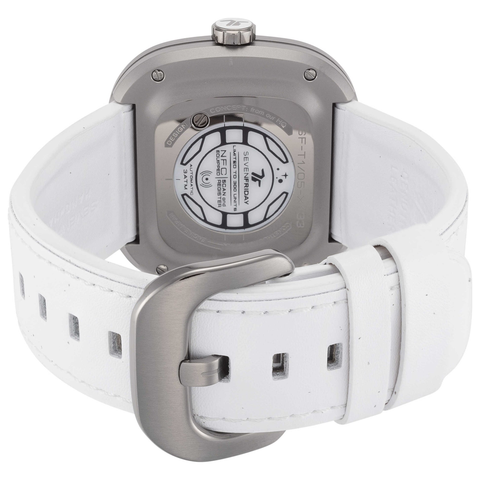 Back view of Sevenfriday White-T Men's Automatic Watch T1-05