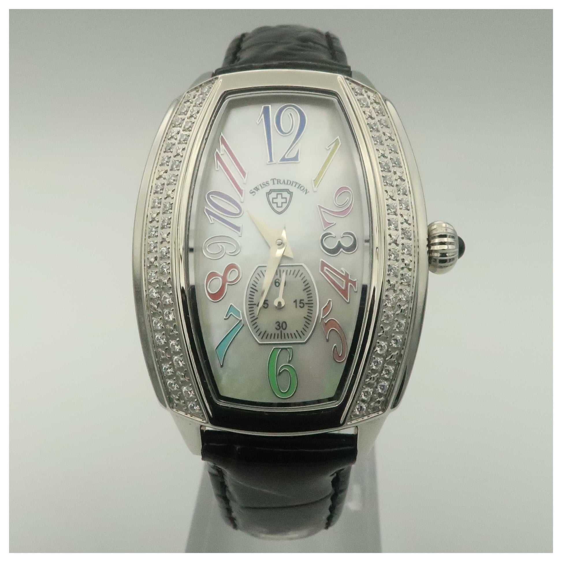 Front view of Swiss Tradition Strap Women's Swiss Quartz (Battery-Powered) Watch T100LWSKWC-PO