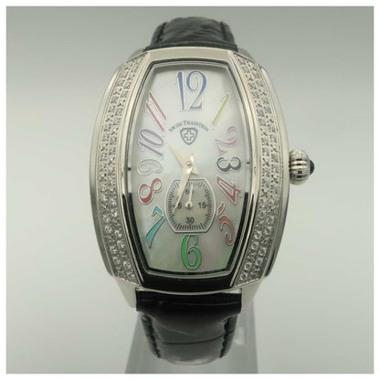 Front view of Swiss Tradition Strap Women's Swiss Quartz (Battery-Powered) Watch T100LWSKWC-PO