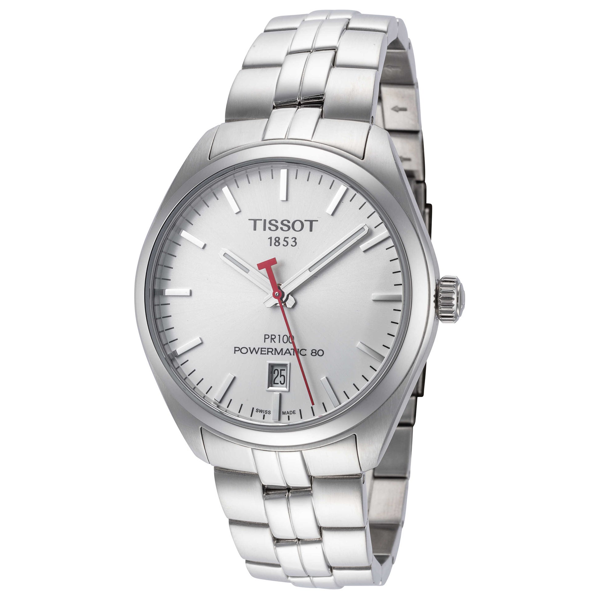 Front view of Tissot PR 100 Men's Automatic Watch T1014071101100
