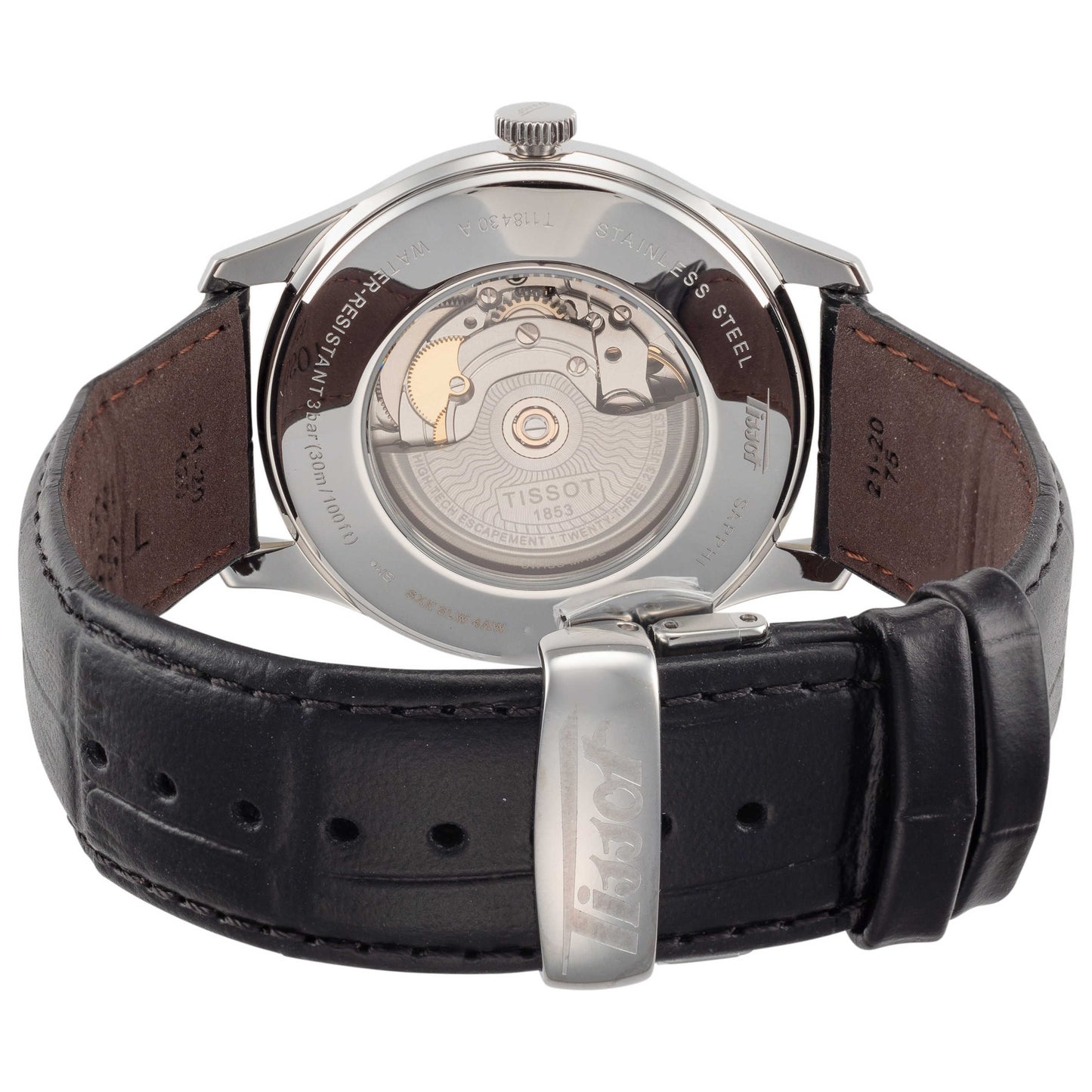 Back view of Tissot Visodate Men's Automatic Watch T1184301602100