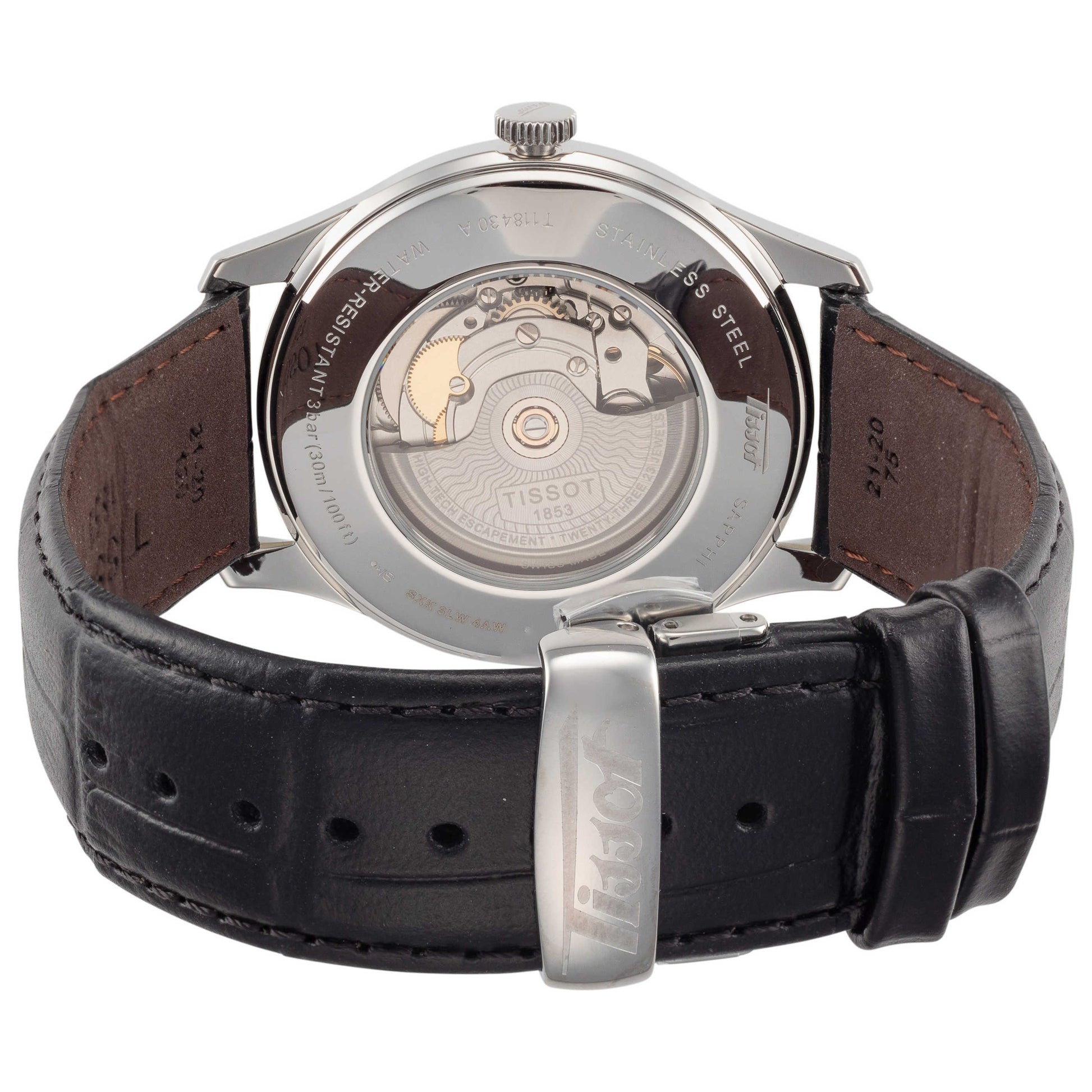 Back view of Tissot Visodate Men's Automatic Watch T1184301602100