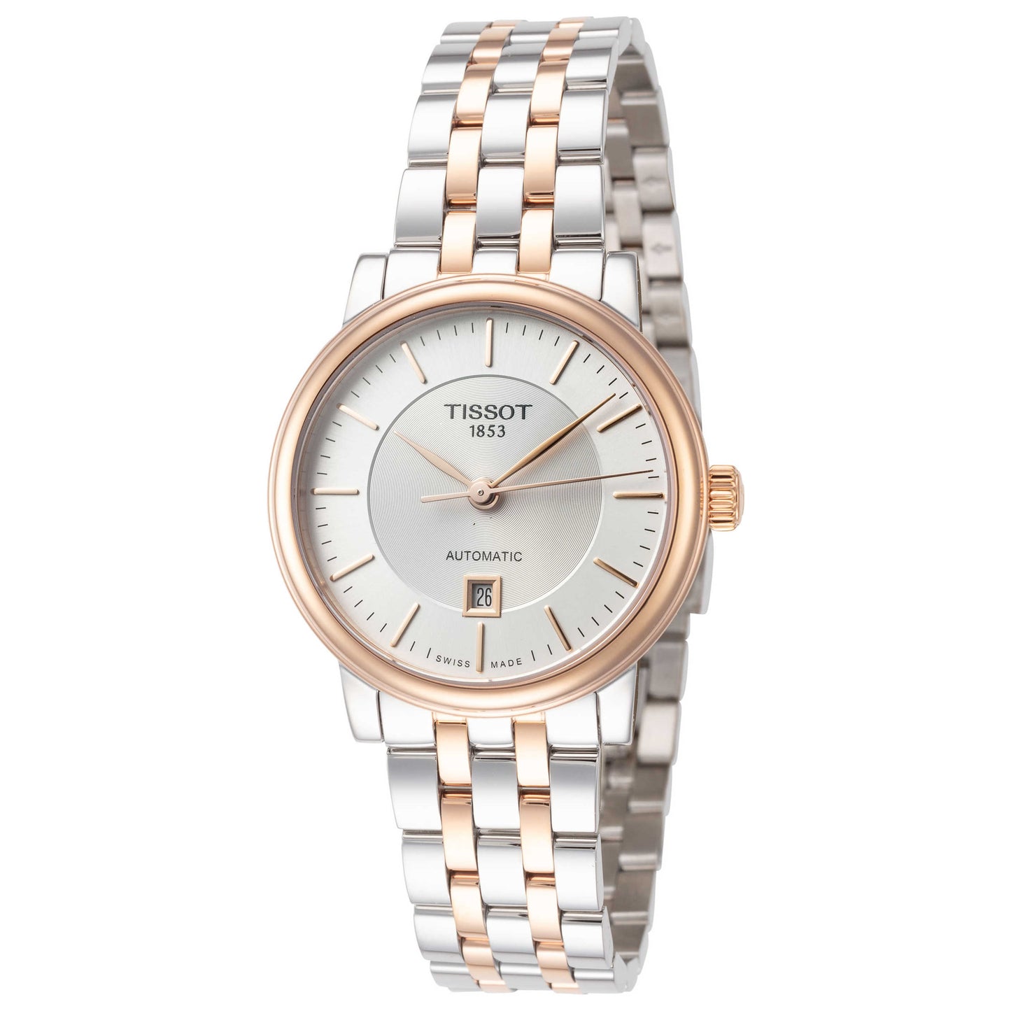 Front view of Tissot Carson Women's Automatic Watch T1222072203101