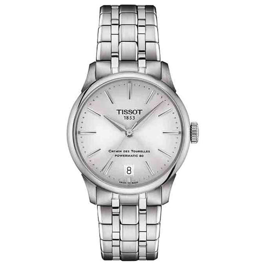 Front view of Tissot Chemin des Tourelles Women's Automatic Watch T1392071103100