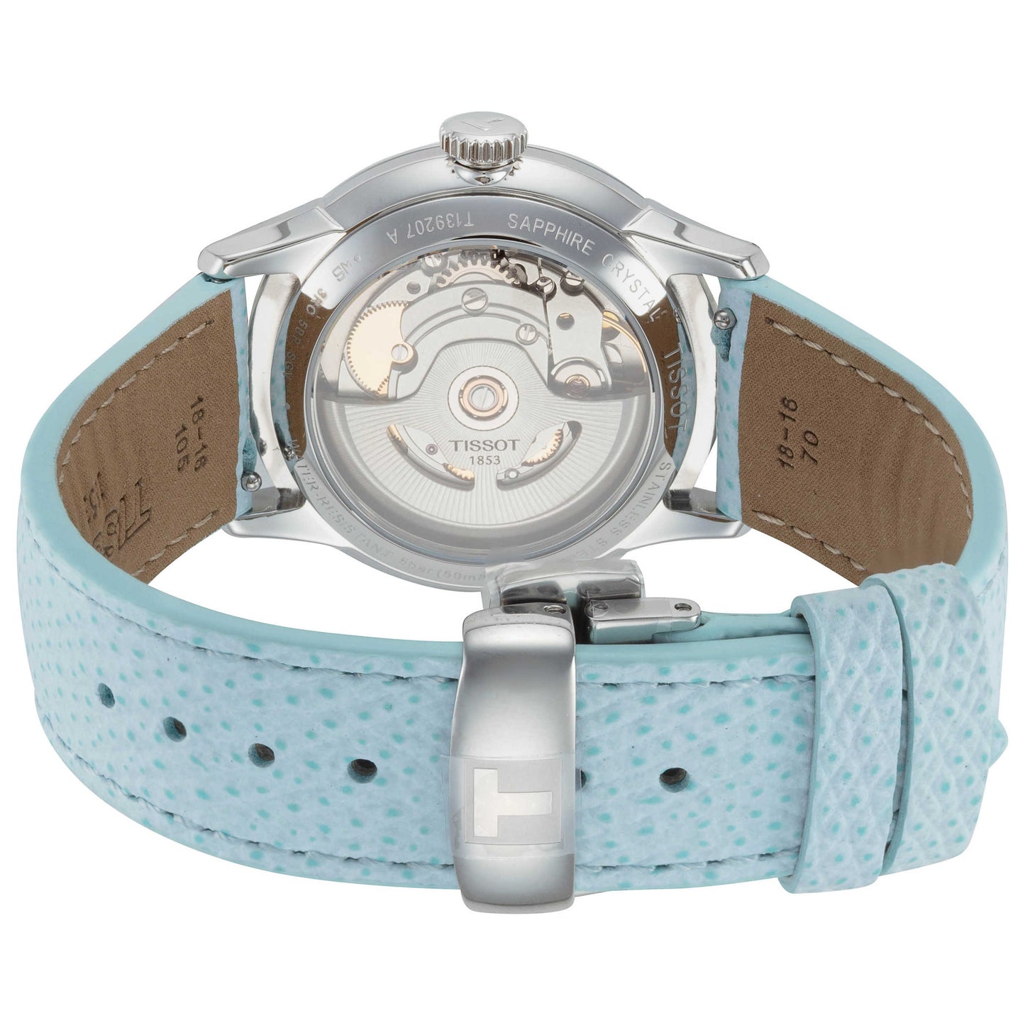 Back view of Tissot Chemin des Tourelles Women's Automatic Watch T1392071601100