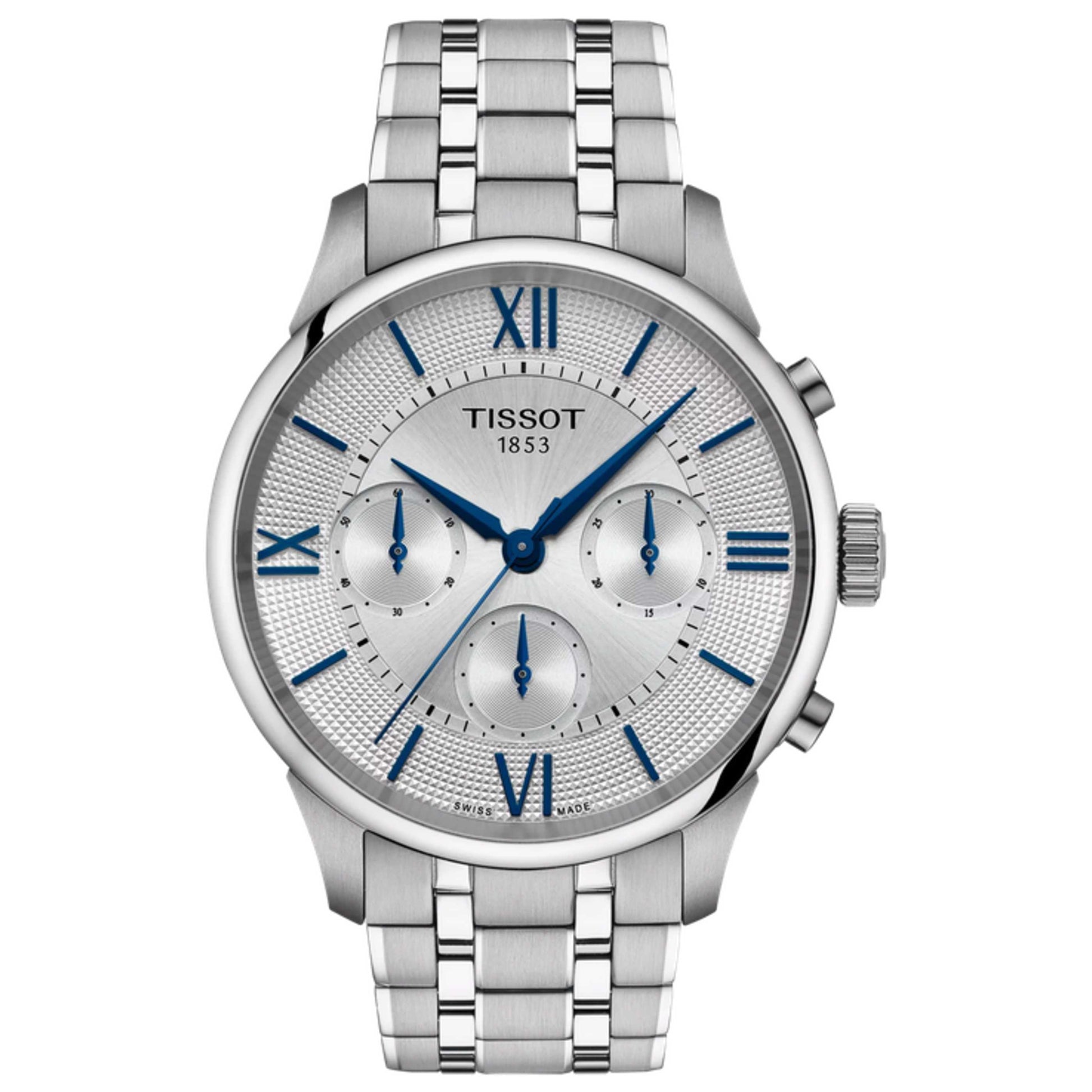 Front view of Tissot Chemin des Tourelles Men's Automatic Watch T1394621103800