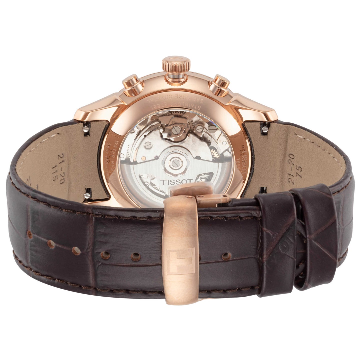 Back view of Tissot Chemin des Tourelles Men's Automatic Watch T1394623629800