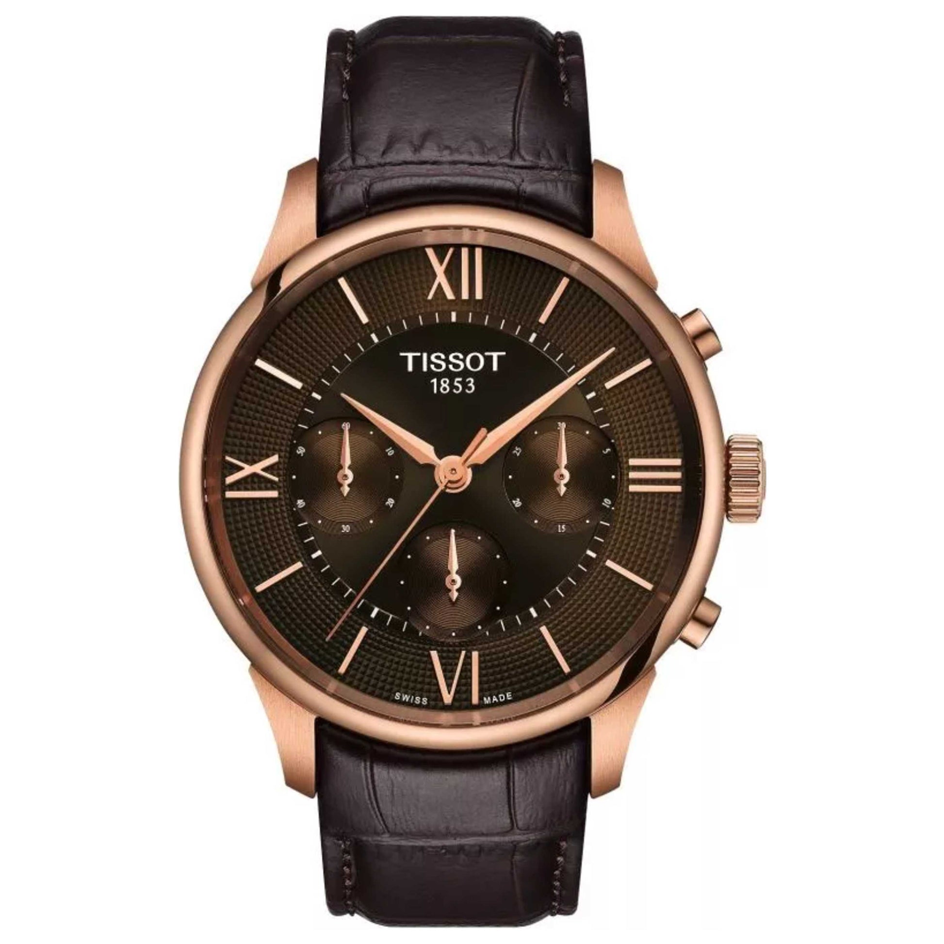 Front view of Tissot Chemin des Tourelles Men's Automatic Watch T1394623629800