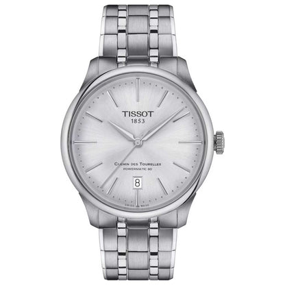 Front view of Tissot Chemin des Tourelles Men's Automatic Watch T1398071103100