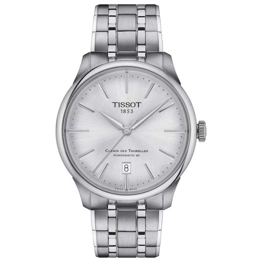 Front view of Tissot Chemin des Tourelles Men's Automatic Watch T1398071103100