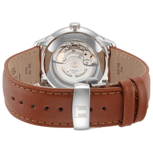 Back view of Tissot Chemin des Tourelles Men's Automatic Watch T1398071604100