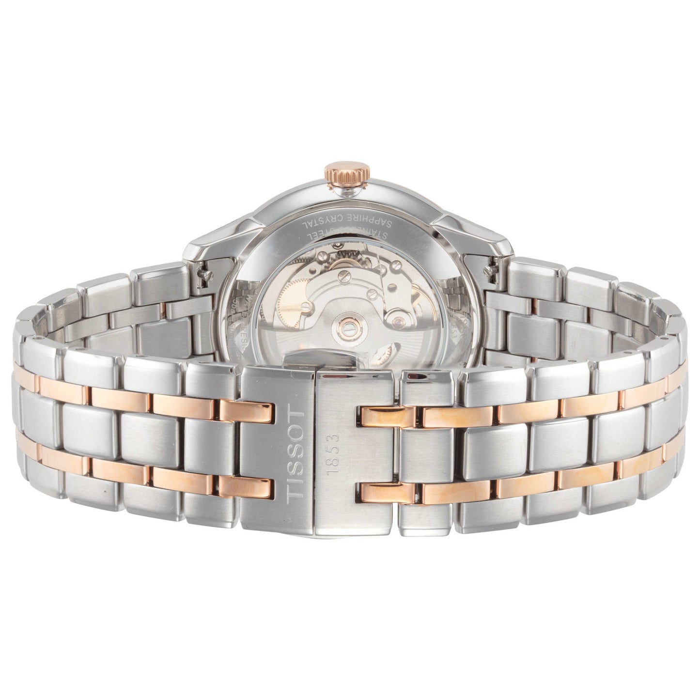 Back view of Tissot Chemin des Tourelles Men's Automatic Watch T1398072203800