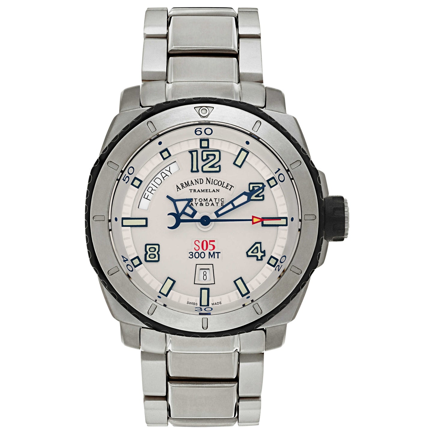 Front view of Armand Nicolet S05 Men's Automatic Watch T610A-1-AN-MT610