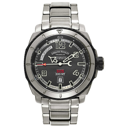 Front view of Armand Nicolet S05 Men's Automatic Watch T610A-1-GR-MT610