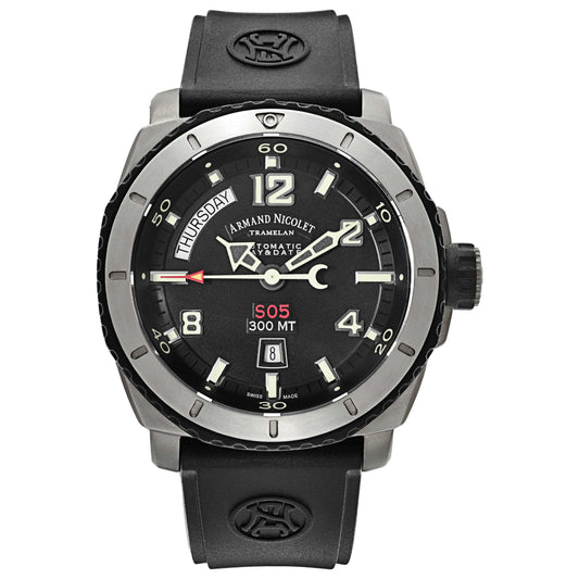 Front view of Armand Nicolet S05 Men's Automatic Watch T610A-1-NK-G9610