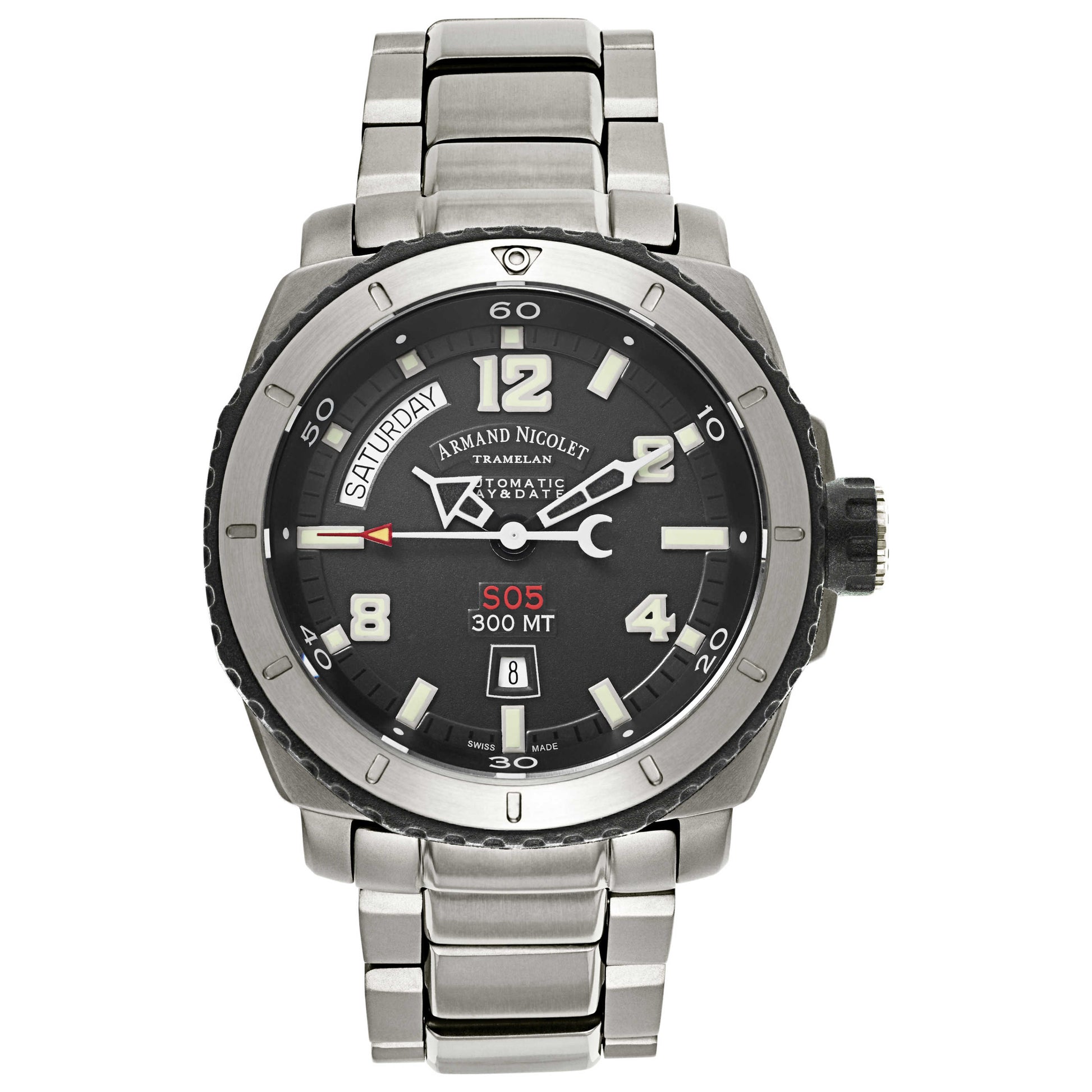 Front view of Armand Nicolet S05 Men's Automatic Watch T610A-1-NK-MT610