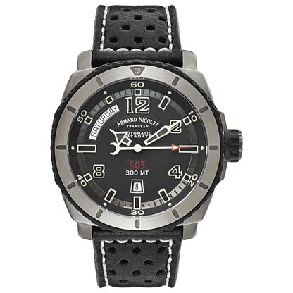 Front view of Armand Nicolet S05 Men's Automatic Watch T610A-GR-P160NR4