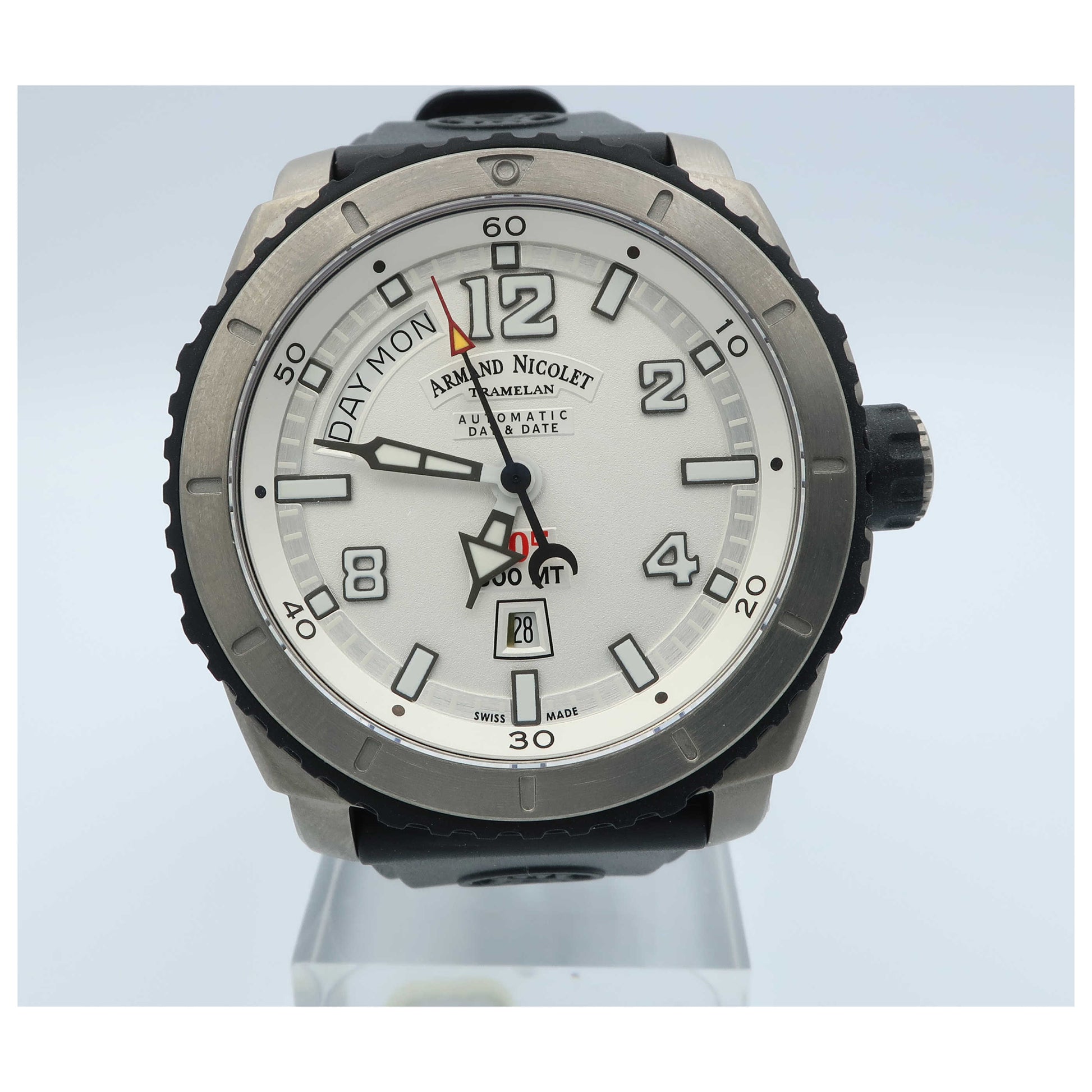 Front view of Armand Nicolet S05 Men's Automatic Watch T610AGN-AG-G9610-SD