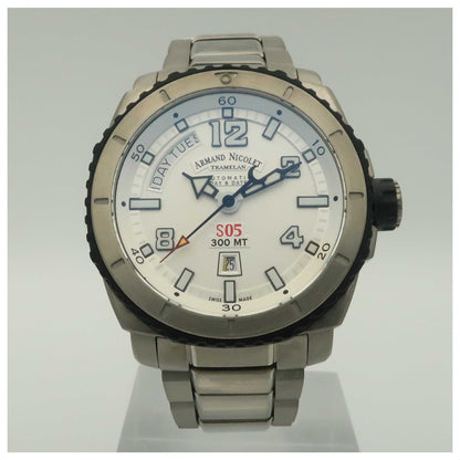 Front view of Armand Nicolet S05 Men's Automatic Watch T610AGN-AG-MT612-SDV