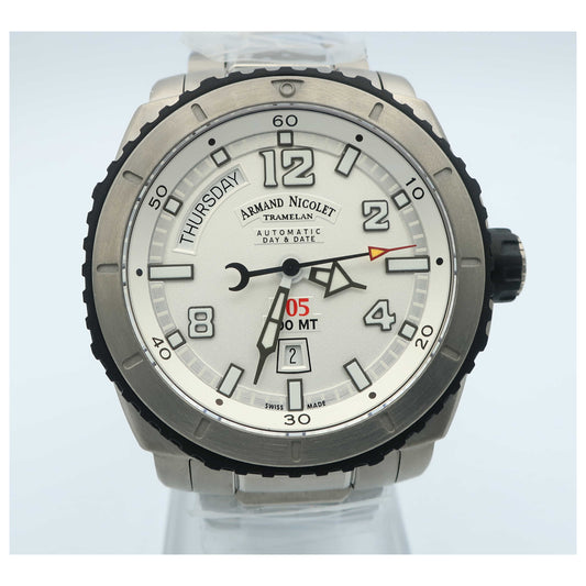 Front view of Armand Nicolet S05 Men's Automatic Watch T610AGN-AG-MT612-SD