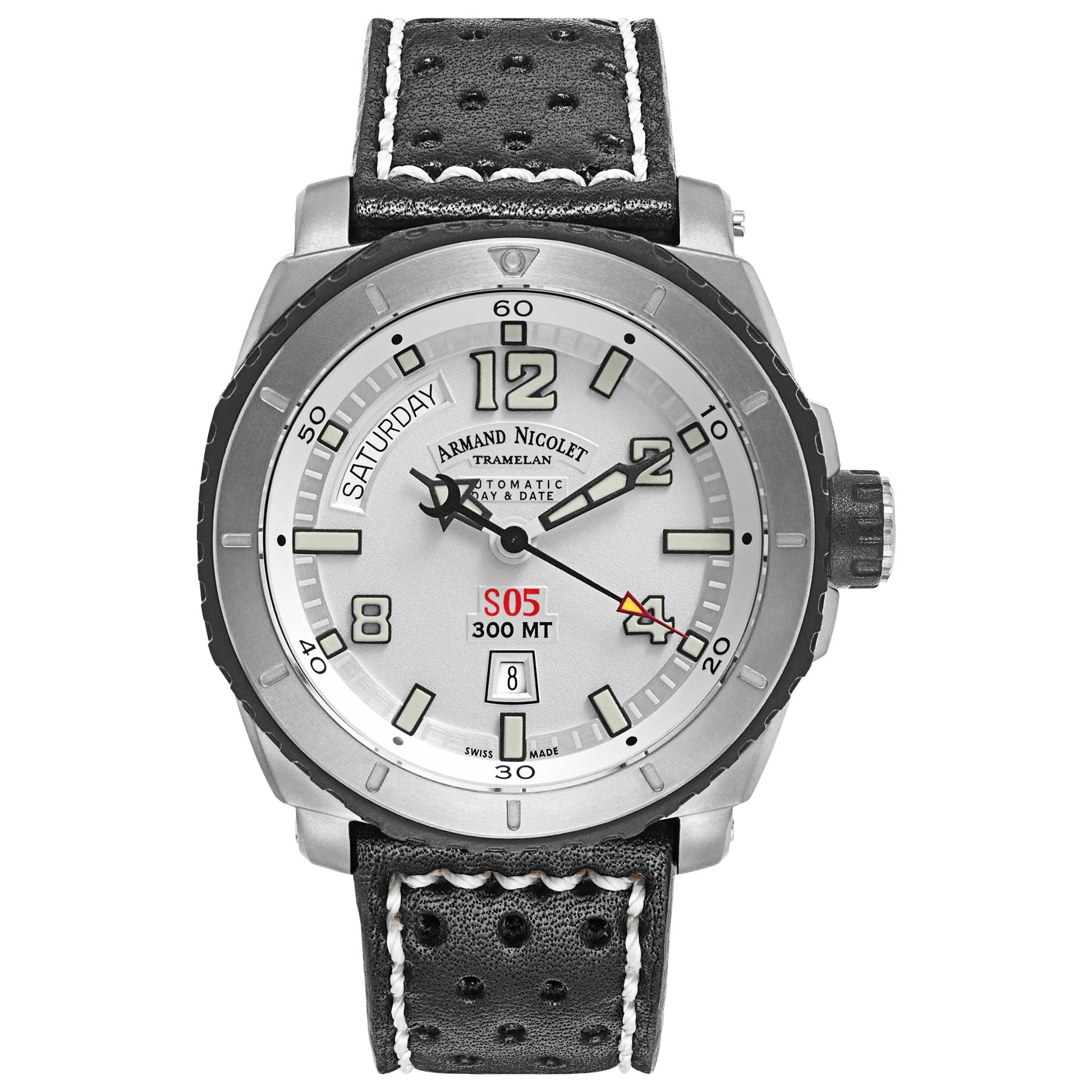 Front view of Armand Nicolet S05 Men's Automatic Watch T610AGN-AG-P160MR4