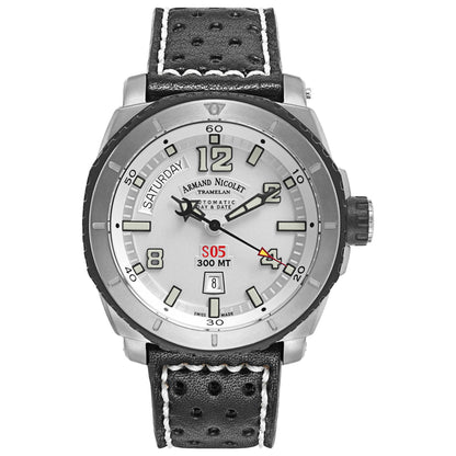 Front view of Armand Nicolet S05 Men's Automatic Watch T610AGN-AG-P160MR4