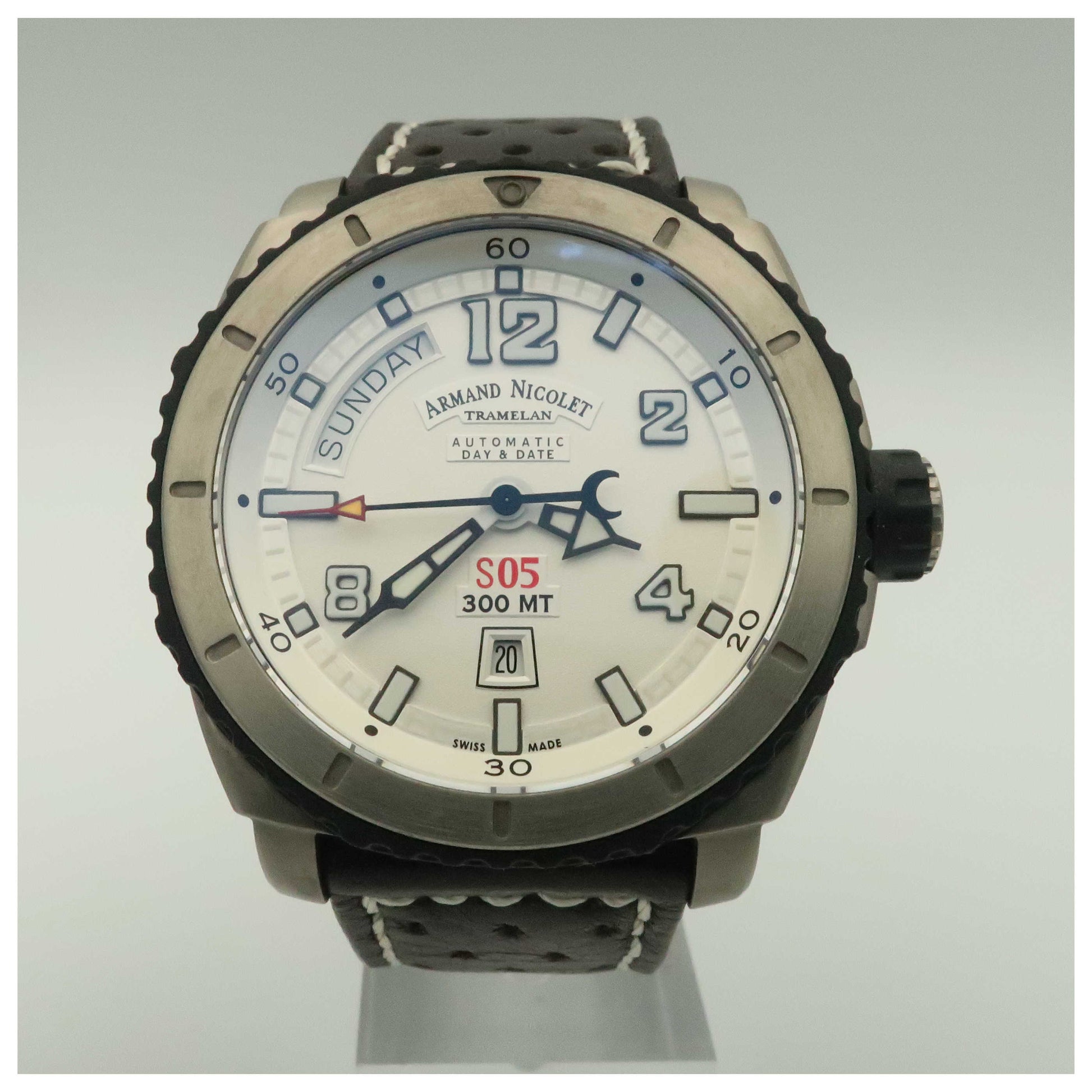Front view of Armand Nicolet S05 Men's Automatic Watch T610AGN-AGP160MR4-SD