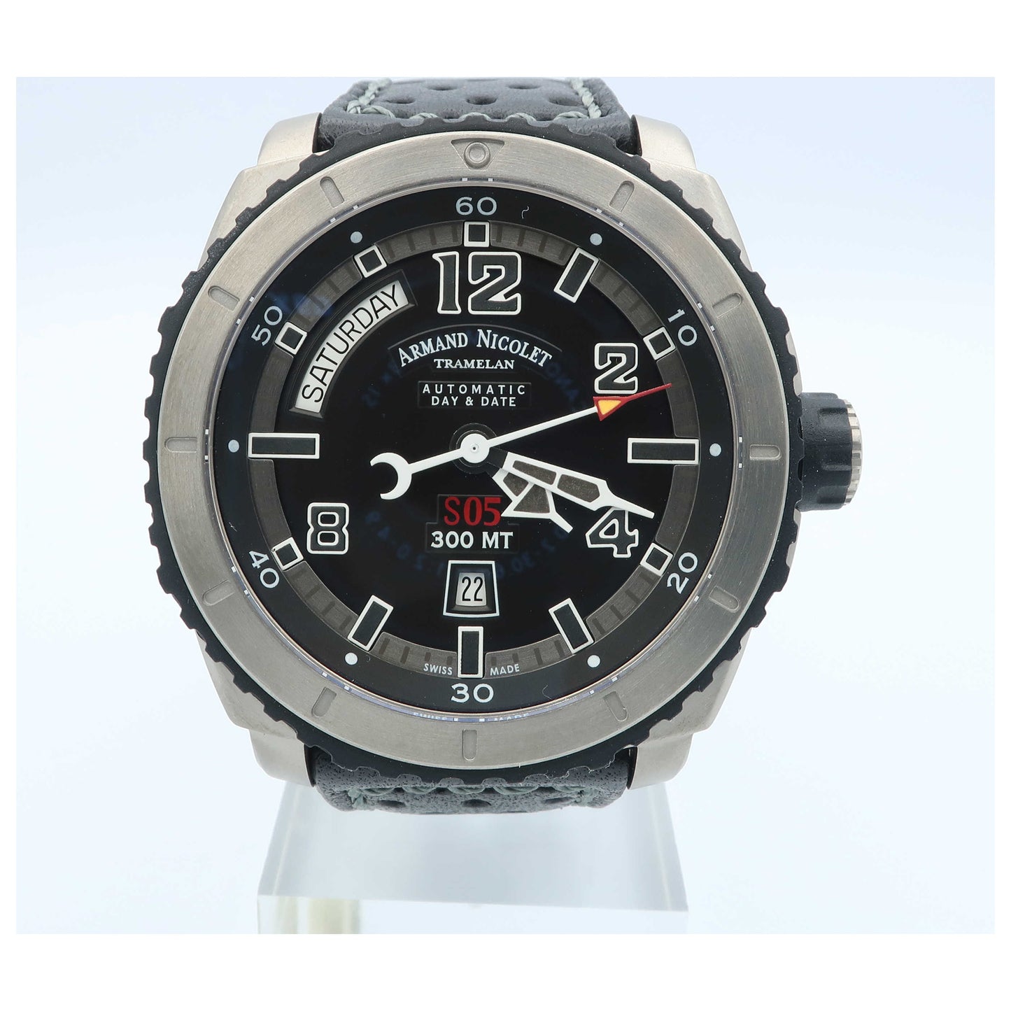Front view of Armand Nicolet S05 Men's Automatic Watch T610AGN-GRP160NG4-SD
