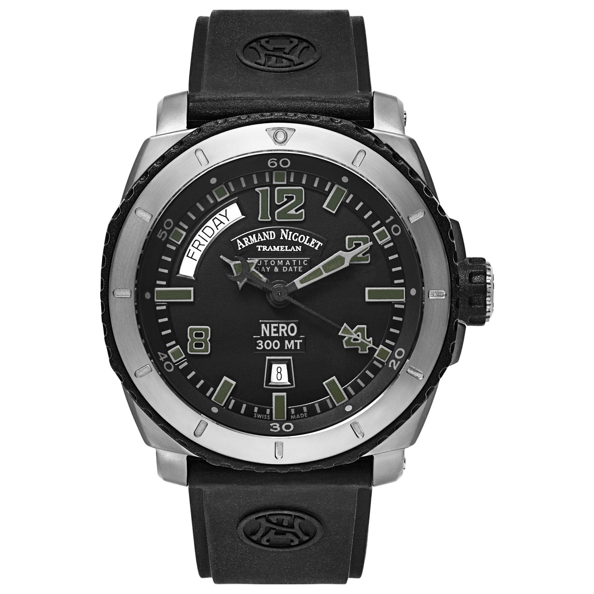 Front view of Armand Nicolet S05 Men's Automatic Watch T610AGN-NR-G9610