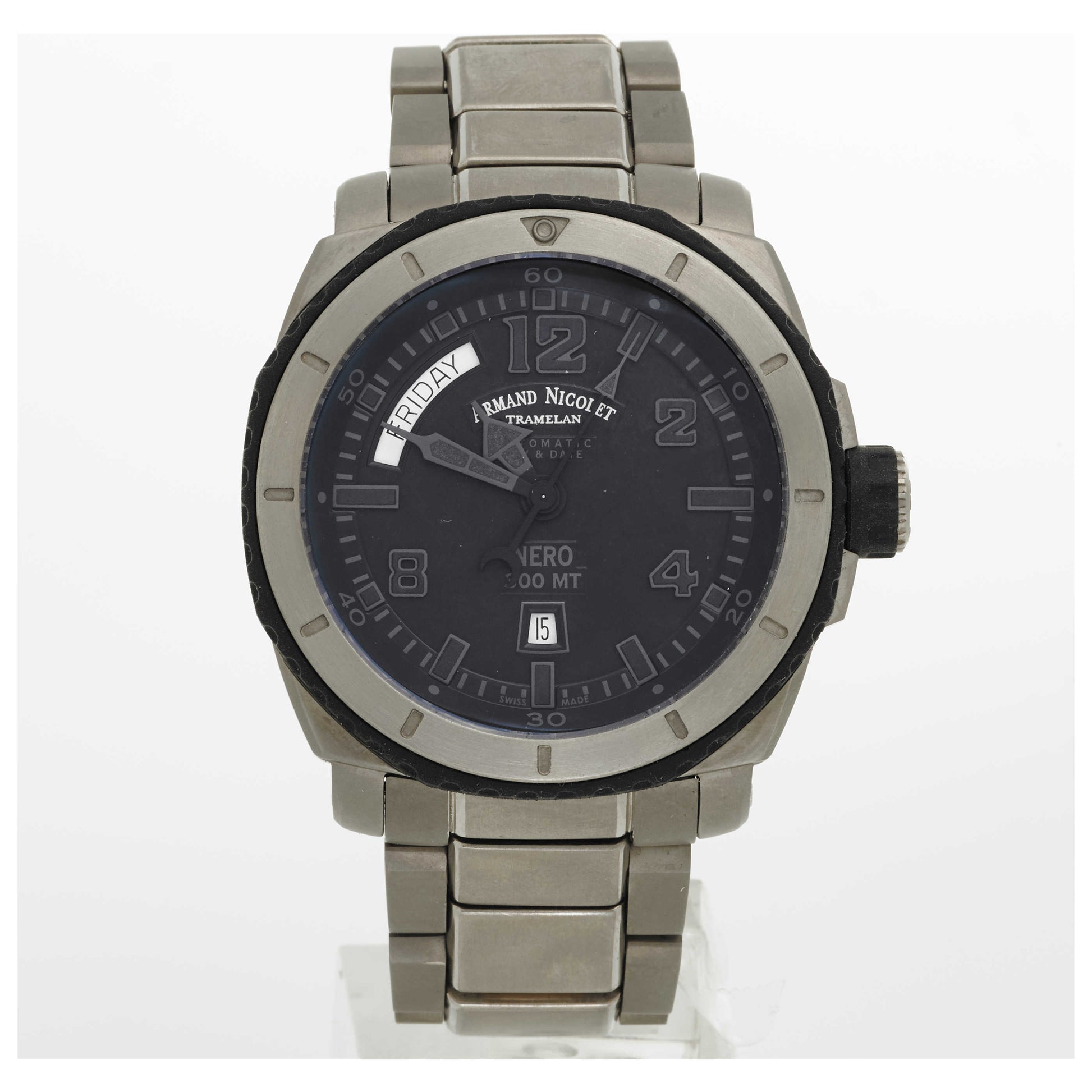 Front view of Armand Nicolet S05 Men's Automatic Watch T610AGN-NR-MT612-PO3