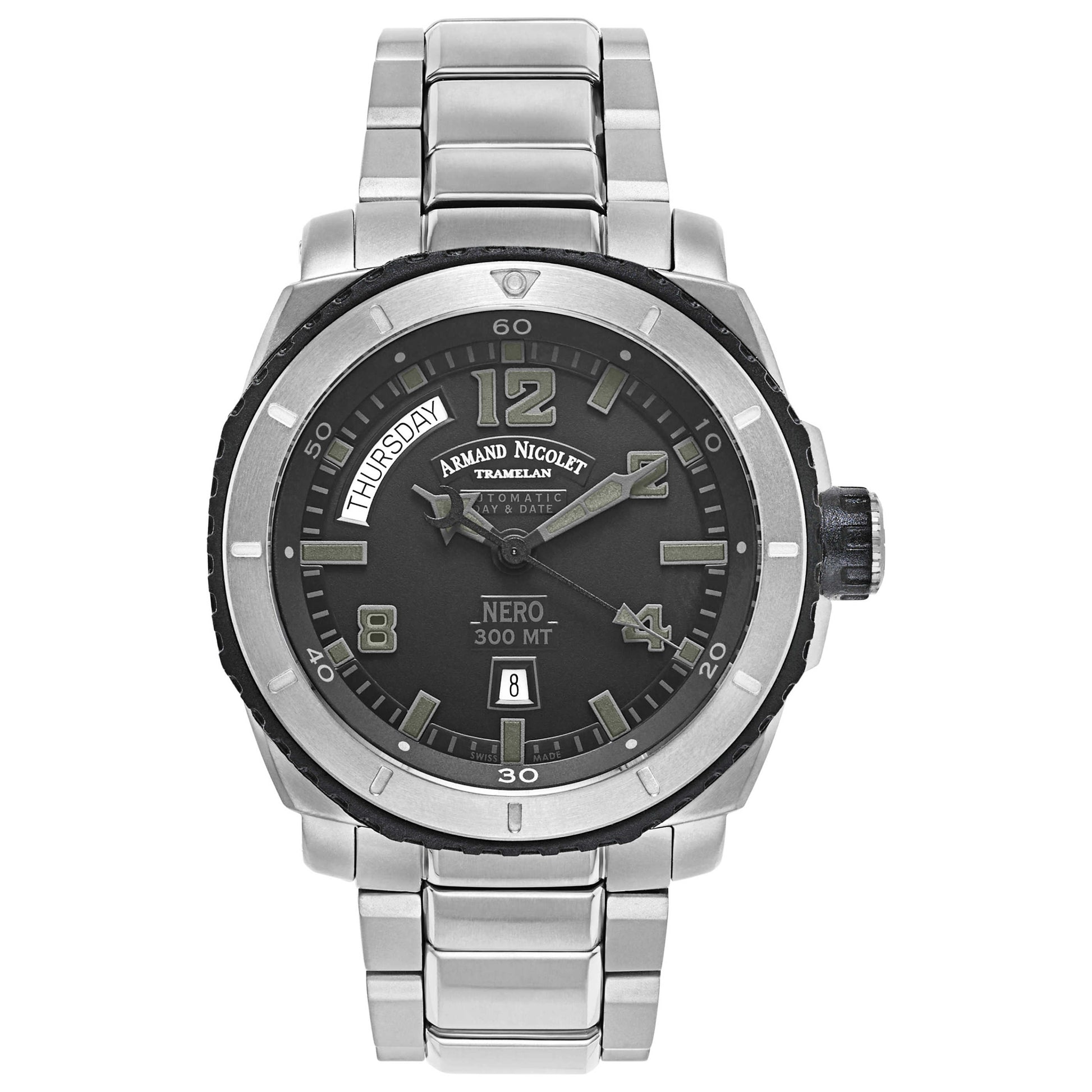 Front view of Armand Nicolet S05 Men's Automatic Watch T610AGN-NR-MT612