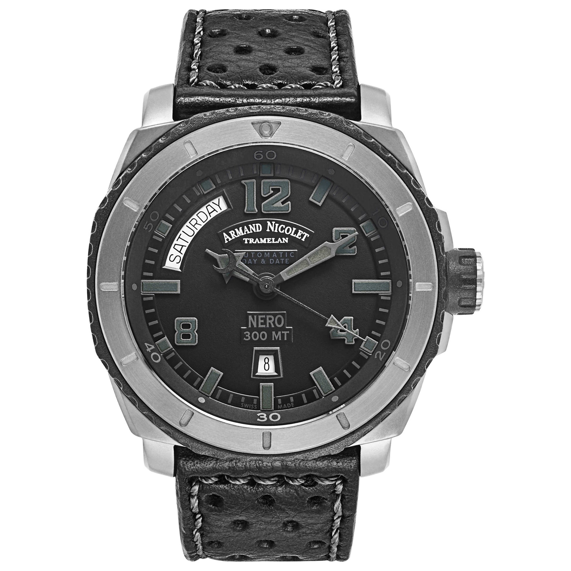Front view of Armand Nicolet S05 Men's Automatic Watch T610AGN-NR-P160NG4