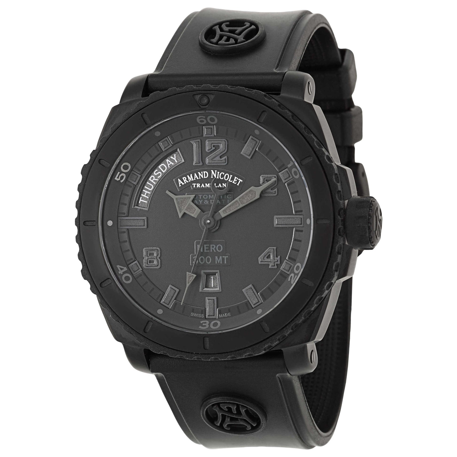 Front view of Armand Nicolet S05 Men's Automatic Watch T610AQN-NR-G9610