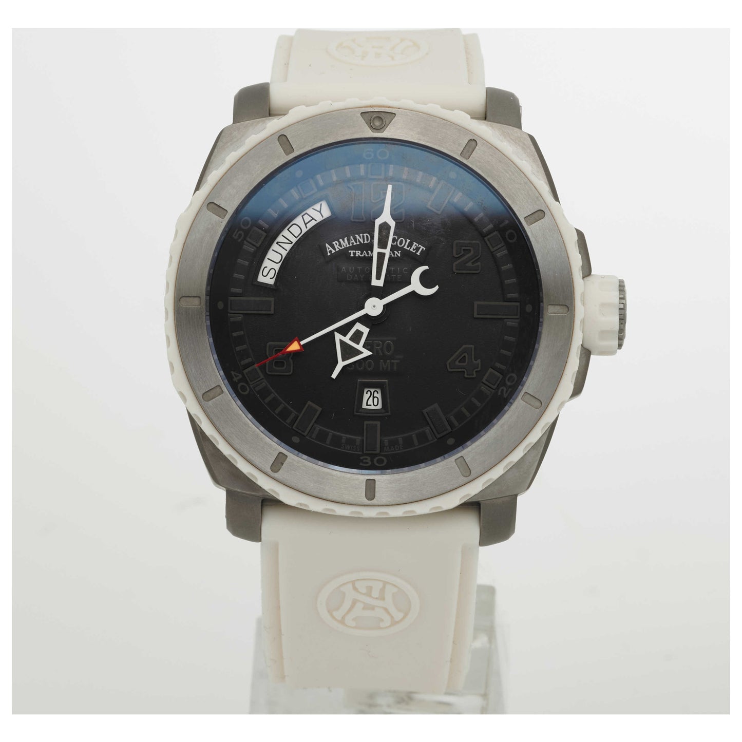 Front view of Armand Nicolet S05 Men's Automatic Watch T610B-AG-G9610B-SDV