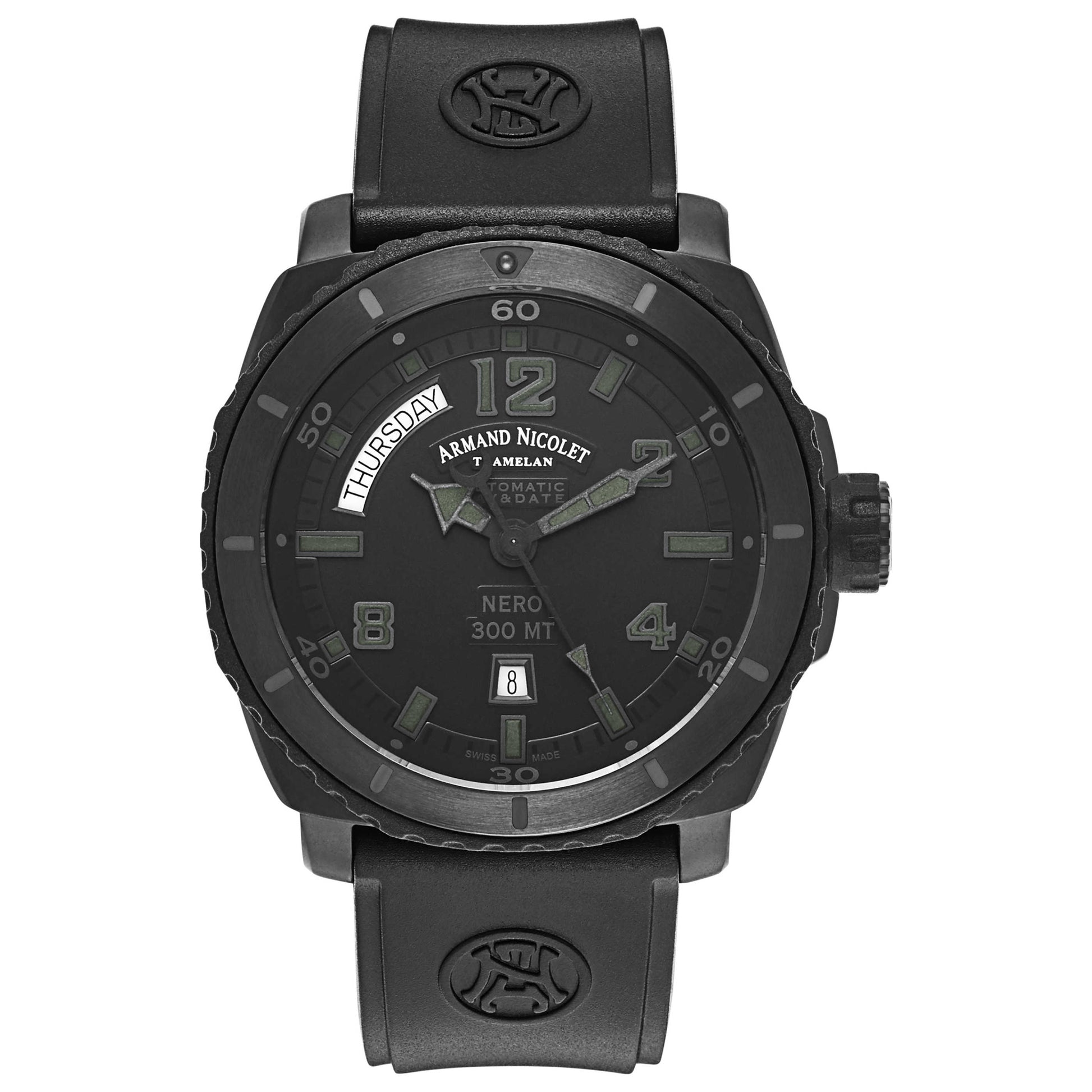 Front view of Armand Nicolet S05 Men's Automatic Watch T610N-NR-G9610