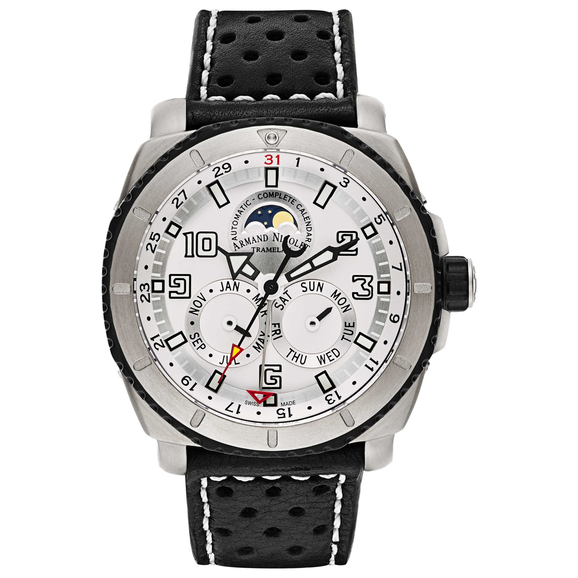Front view of Armand Nicolet S05 Men's Automatic Watch T612A-AG-P160NR4