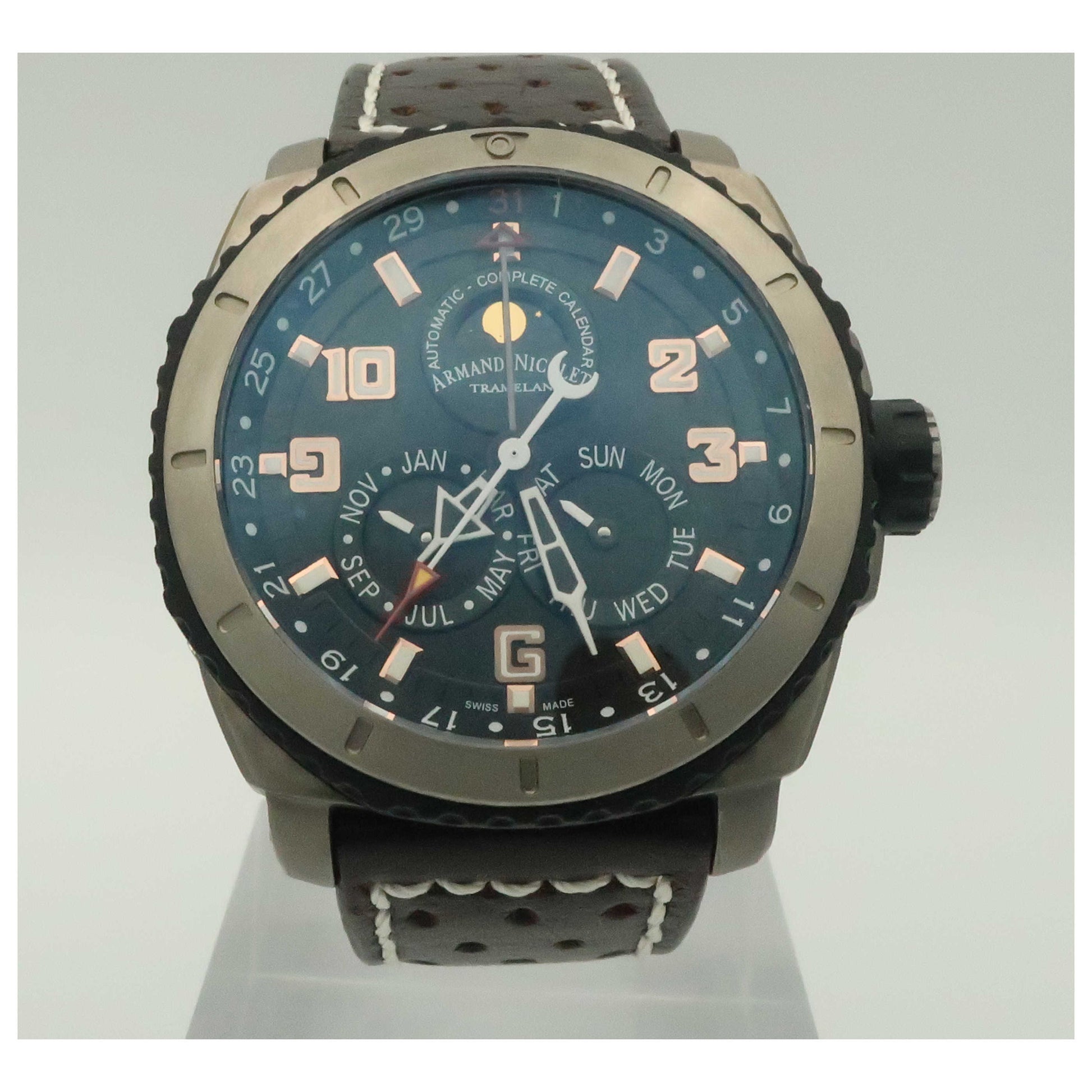 Front view of Armand Nicolet S05 Men's Automatic Watch T612A-NS-P160MR4-PO