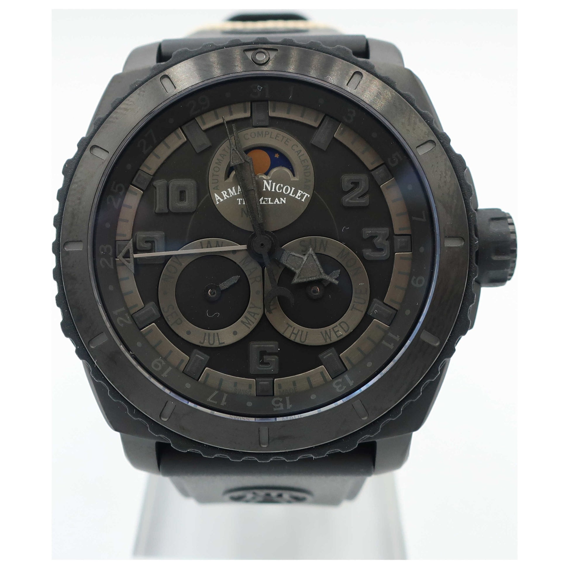 Front view of Armand Nicolet S05 Men's Automatic Watch T612N-NR-G9610-SD