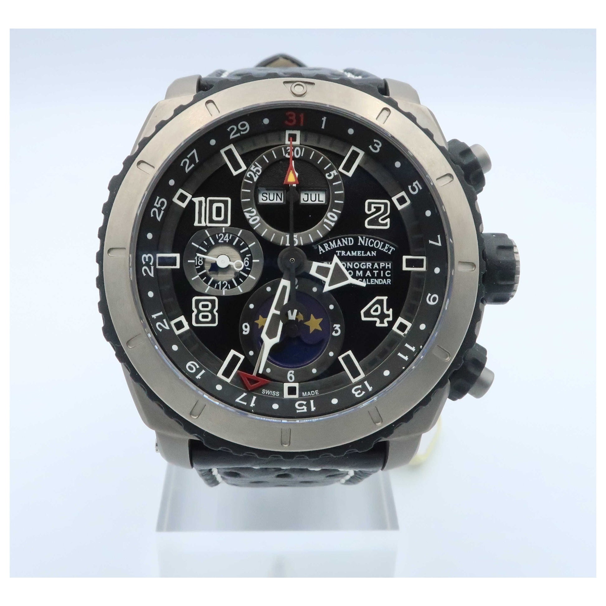 Front view of Armand Nicolet S05 Men's Automatic Watch T614A-GR-P160NR4-SD