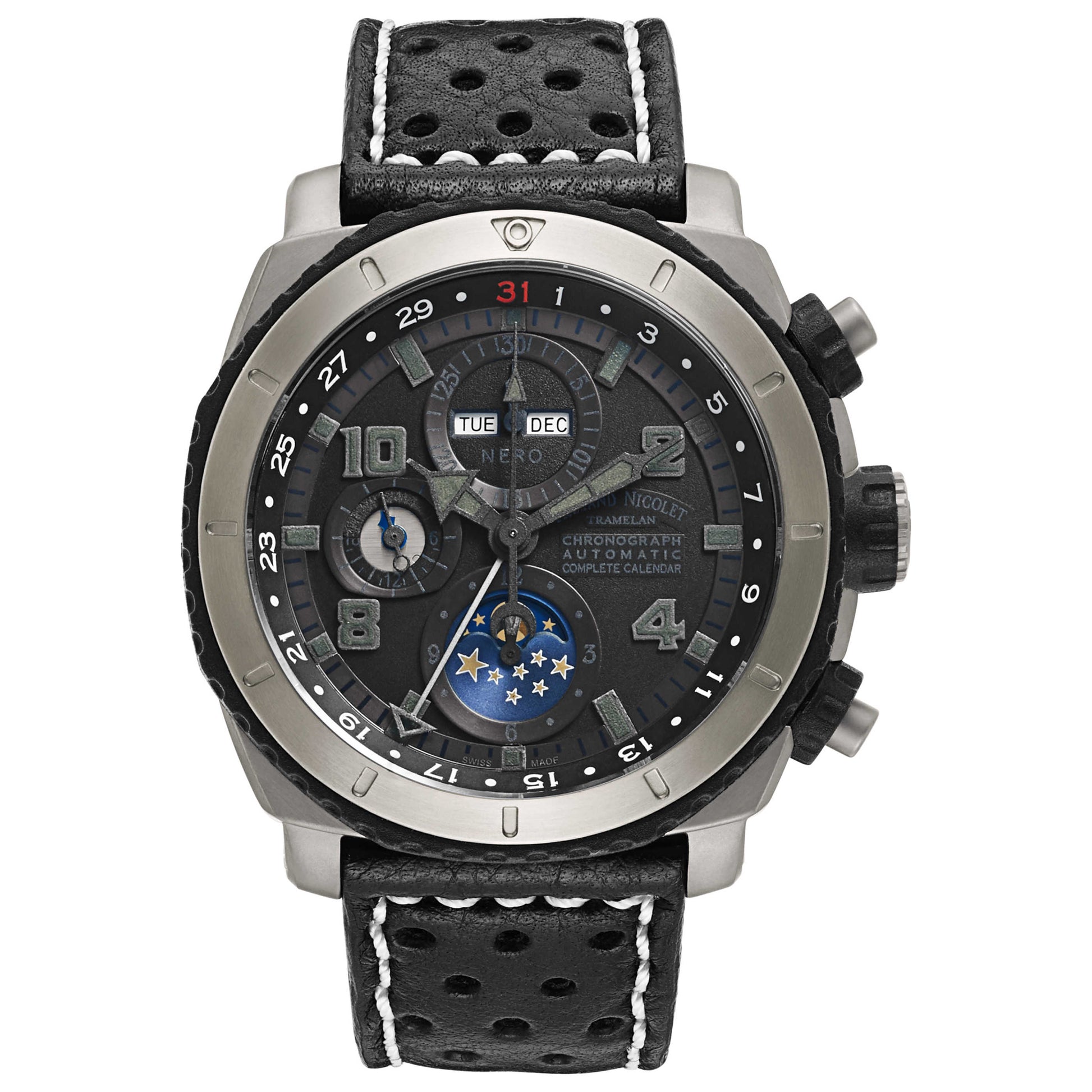 Front view of Armand Nicolet S05 Men's Automatic Watch T614A-NN-P160NR4