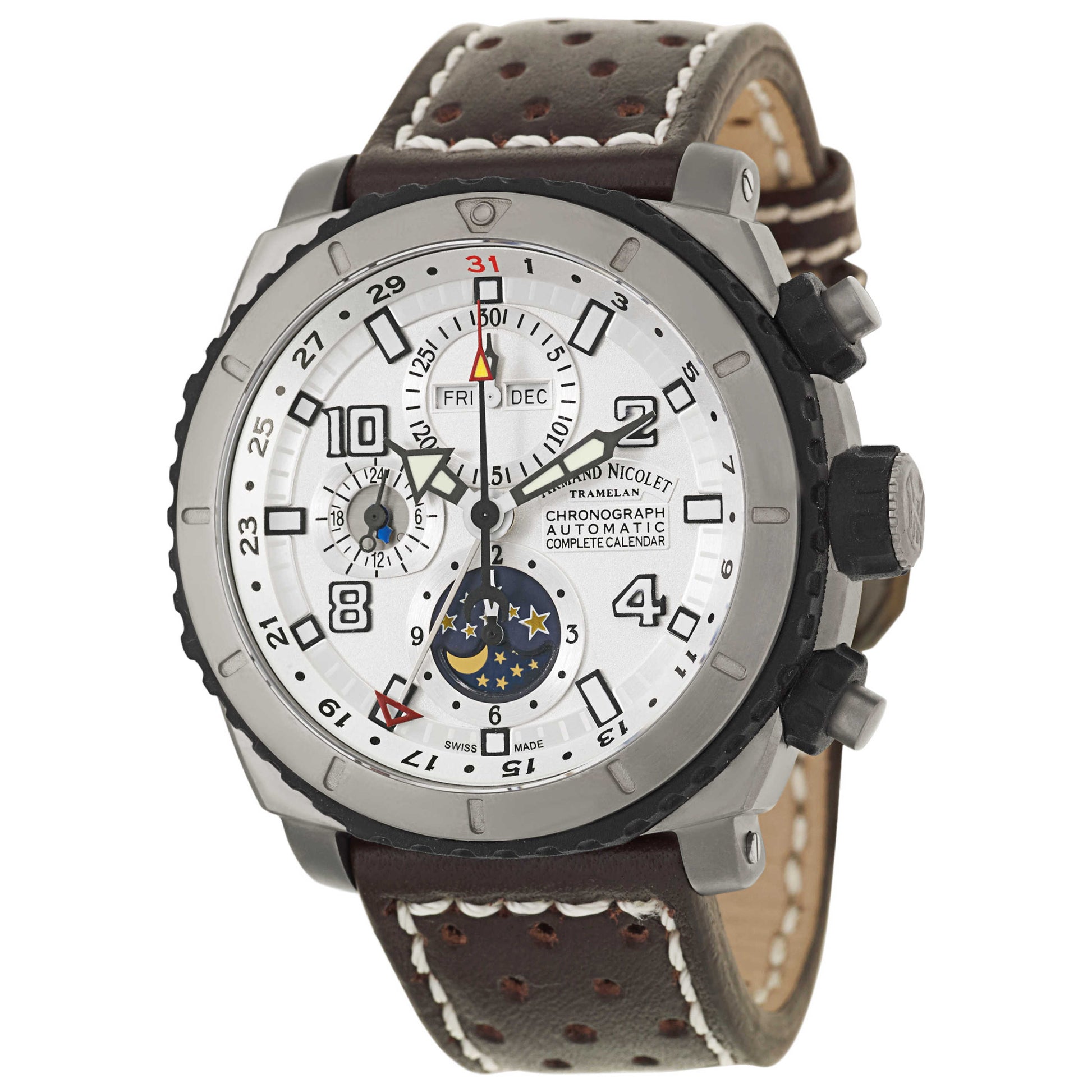 Front view of Armand Nicolet S05 Men's Automatic Watch T614AGN-AG-P160TM4