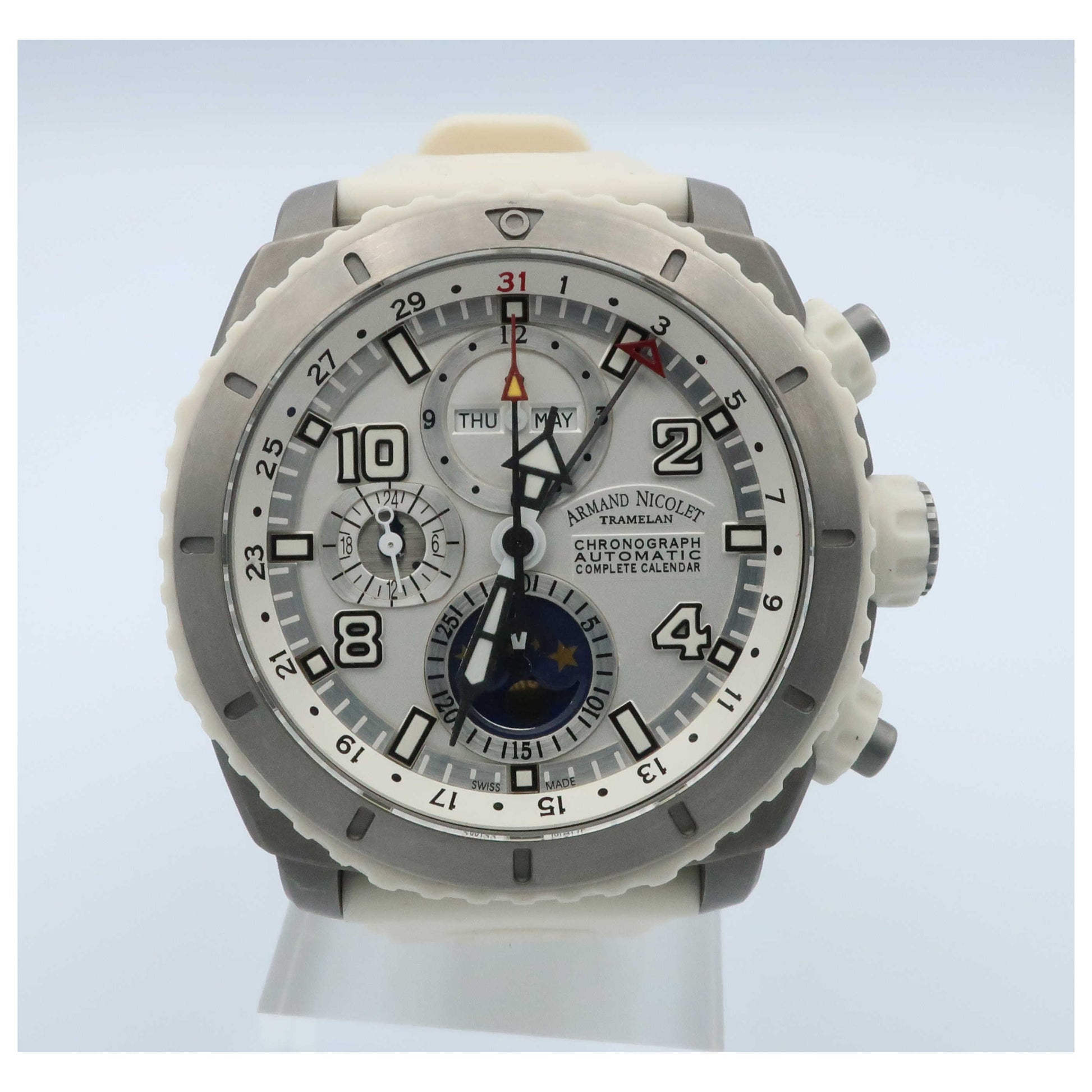 Front view of Armand Nicolet S05 Men's Automatic Watch T614B-AG-G9610-SDV